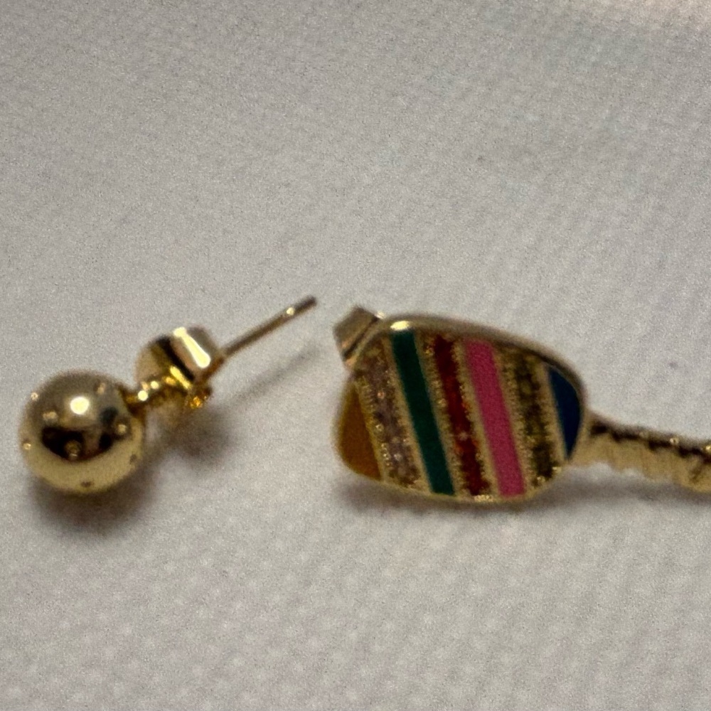 Pickleball | Paddle and Ball Stud Earrings, set - Picture 2 of 10